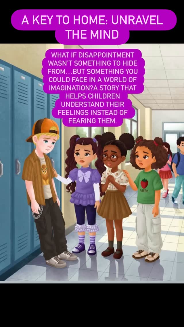 What if disappointment wasn’t something to hide from…but something you could face in a world of imagination?A story that helps children understand their feelings instead of fearing them.

Illustration from my book A Key to Home: Unravel the Mind
